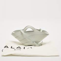 Alaia Light Blue Leather Small Khaimah Tote
