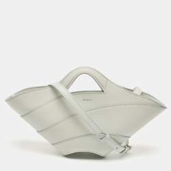 Alaia Light Blue Leather Small Khaimah Tote