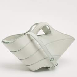 Alaia Light Blue Leather Small Khaimah Tote