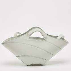 Alaia Light Blue Leather Small Khaimah Tote