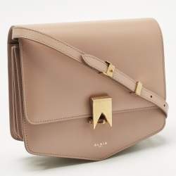 Pre Owned Alaia Beige Leather Large Le Papa Shoulder Bag