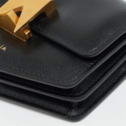 Pre Owned حقيبة كتف عُلَيَّا لُو بَابَا جلد سوداء صغيرة