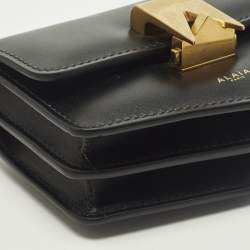 مملوكة مسبقًا Alaia Le Papa Mini Black Leather Crossbody Bag