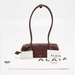 Pre Owned حقيبة كتف عُلاية لو تيكيل جلد وزخرف عنابي صغيرة