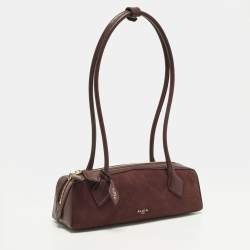 Pre Owned حقيبة كتف عُلاية لو تيكيل جلد وزخرف عنابي صغيرة