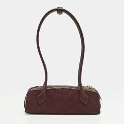 Pre Owned حقيبة كتف عُلاية لو تيكيل جلد وزخرف عنابي صغيرة