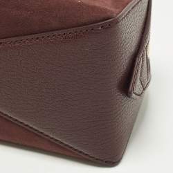 Pre Owned حقيبة كتف عُلاية لو تيكيل جلد وزخرف عنابي صغيرة