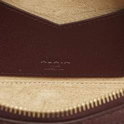 Pre Owned حقيبة كتف عُلاية لو تيكيل جلد وزخرف عنابي صغيرة