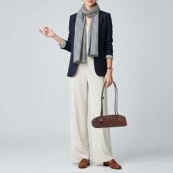 Pre Owned حقيبة كتف عُلاية لو تيكيل جلد وزخرف عنابي صغيرة