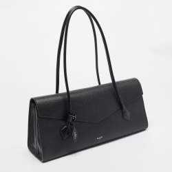 Pre Owned حقيبة يد علايا لوتيكل رفرف جلد أسود