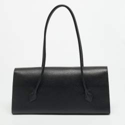 Pre Owned حقيبة يد علايا لوتيكل رفرف جلد أسود