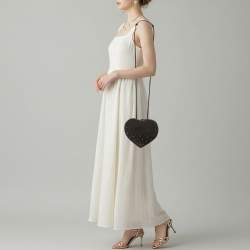 Pre Owned حقيبة كتف عُلَيَّة لو كوور شامواه سوداء مرصعة بالكريستال