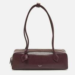 Pre Owned Alaia Le Teckel Medium Burgundy Leather Shoulder Bag