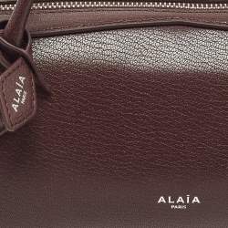 Pre Owned Alaia Le Teckel Medium Burgundy Leather Shoulder Bag