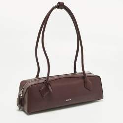Pre Owned Alaia Le Teckel Medium Burgundy Leather Shoulder Bag