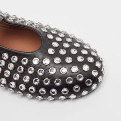 Pre Owned Alaia Black Leather Angele Ballet Flats Size 39