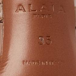 Alaia Beige Leather Studded Pointure Cage Sandals Size 35