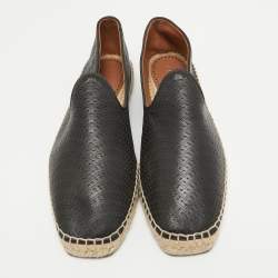 Alaia Black Perforated Leather Slip On Espadrille Flats Size 41