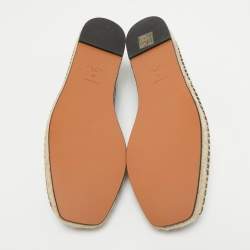 Alaia Black Perforated Leather Slip On Espadrille Flats Size 41