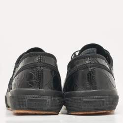Pre Owned Alaia Black Croc Embossed Leather Superga Sneakers Size 40