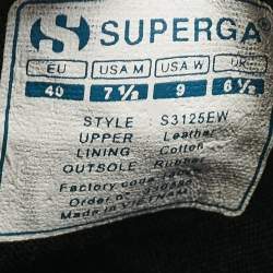 Pre Owned Alaia Black Croc Embossed Leather Superga Sneakers Size 40