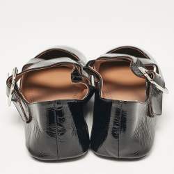 Alaia Black Patent Leather Criss Cross Ballet Flats Size 37