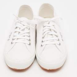 Pre Owned Alaia White Canvas Superga Sneakers Size 40