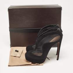 Alaia Black Mesh and Suede Accent Booties Size 38.5
