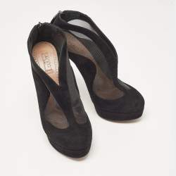 Alaia Black Mesh and Suede Accent Booties Size 38.5