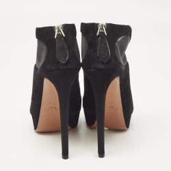 Alaia Black Mesh and Suede Accent Booties Size 38.5