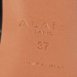 Pre Owned Alaia Black Mesh and Patent Leather Slingack Pumps Size 37