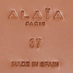 Pre Owned Alaia Brown Leopard Print Calf Hair Slip On Espadrille Flats Size 37