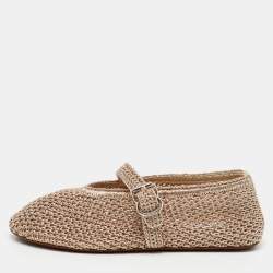 Alaïa Metallic Mesh Mary Jane Ballet Flats Size 35