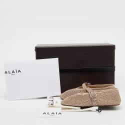 Alaïa Metallic Mesh Mary Jane Ballet Flats Size 35