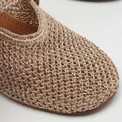 Alaïa Metallic Mesh Mary Jane Ballet Flats Size 35