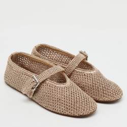 Alaïa Metallic Mesh Mary Jane Ballet Flats Size 35