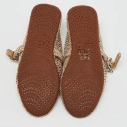 Alaïa Metallic Mesh Mary Jane Ballet Flats Size 35