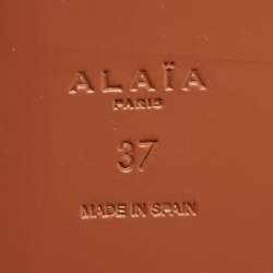 مملوكة مسبقًا Alaia White Leather Studded Strappy Espadrille Sandals Size 37