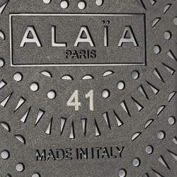 Pre Owned Alaia Black Suede Embellished Ballet Flats Size 41