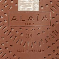 Pre Owned Alaia White Leather Vienne Ballet Flats Size 38