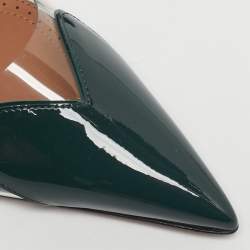 مملوكة مسبقًا Alaia Le Coeur Size 39 Green Patent Leather and PVC Mules