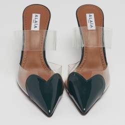 Pre Owned مُلابس علّايا جلد بيج لامع و بي في سي لا كور مفتوح من الخلف مقاس 38