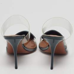 Pre Owned مُلابس علّايا جلد بيج لامع و بي في سي لا كور مفتوح من الخلف مقاس 38