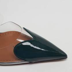 Pre Owned مُلابس علّايا جلد بيج لامع و بي في سي لا كور مفتوح من الخلف مقاس 38