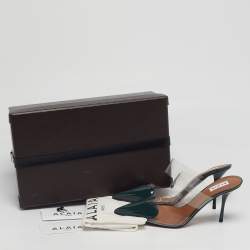 Pre Owned مُلابس علّايا جلد بيج لامع و بي في سي لا كور مفتوح من الخلف مقاس 38