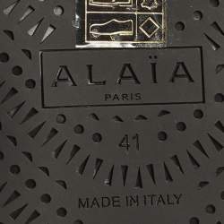 Pre Owned Alaia Vienne Size 41 Black Leather Ballet Flats