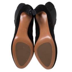 Pre Owned Alaia Black Suede Ankle Boots Size 39