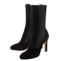 Pre Owned Alaia Black Suede Ankle Boots Size 39