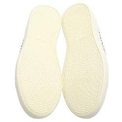 Pre Owned Alaia White Laser Cut Leather Low Top Sneakers Size 40