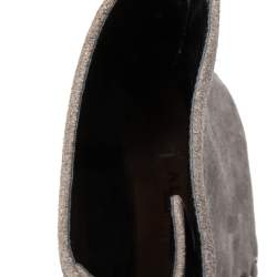 Alaia Grey Suede Lace Up Ankle Boot Size 37.5